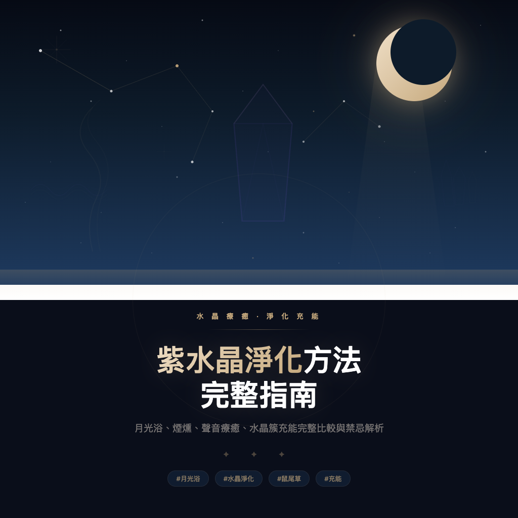 紫水晶淨化方法完整指南：月光浴、煙燻、聲音療癒怎麼選？